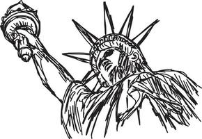 estatua de la libertad - ilustración vectorial boceto dibujado a mano vector