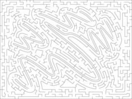 Maze Game and Labyrinth with black lines in rectangular vector