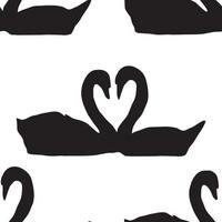 seamless pattern couple of geese making heart with neck vector