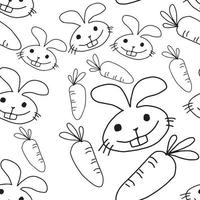 rabbit and carrot seamless pattern design - vector