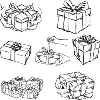 Hand holding or offering gift or present - vector illustration