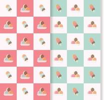 sweet colorful seamless pattern with ice-cream vector