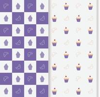 sweet colorful seamless pattern with dessert vector