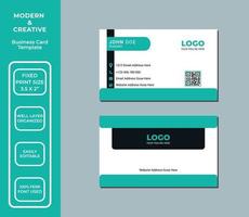 tarjeta de visita moderna, plantilla de diseño de tarjeta de visita creativa vector