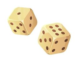 Two dice. Throw devil s bones. Casino, fortune realistic cartoon style vector