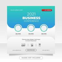 Digital marketing live webinar and business social media post template vector