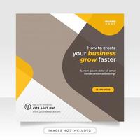 Digital marketing live webinar and business social media post template vector