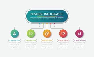 Business data visualization infographic template vector