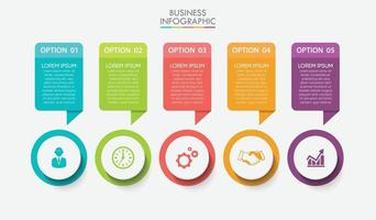 Business data visualization infographic template vector