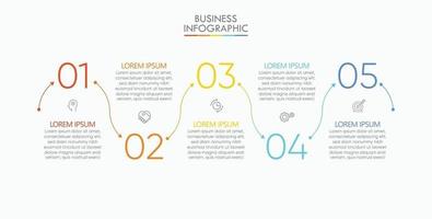 Business data visualization infographic template vector