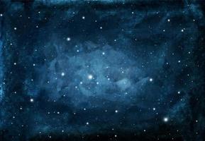 Fondo de cielo nocturno acuarela con estrellas. vector