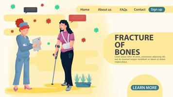 A woman with a fracture at a doctors consultation vector