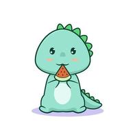 Cute kawaii dinosaur vector