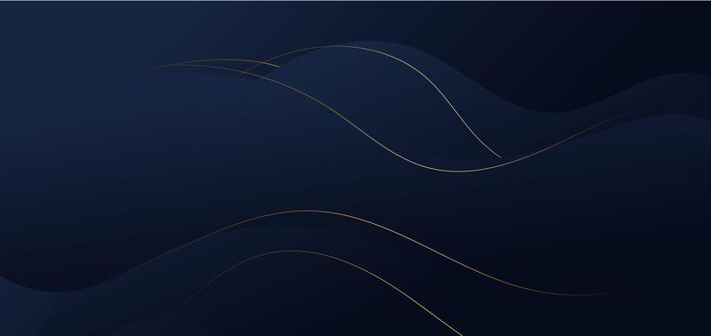 Abstract luxury blue wave lines on dark blue background.