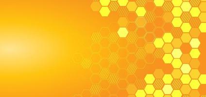 Abstract hexagon lines pattern on yellow background. vector