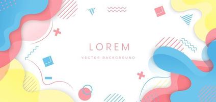 Modern background with fluid shape yellow, blue, orange background vector
