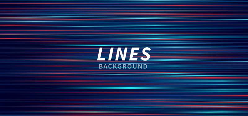 Abstract technology red and blue hi speed horizontal line background.