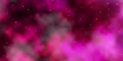 Dark Pink vector texture with beautiful stars.