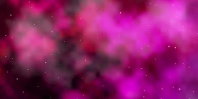 Dark Pink vector pattern with abstract stars.