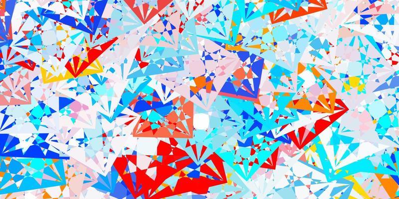 Light Blue, Red vector backdrop with triangles, lines.
