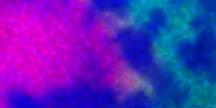 textura de vector rosa claro, azul con estilo triangular.