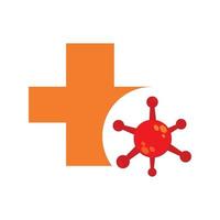 health symbol with virus. pandemic virus illustration design. vector