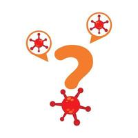 question mark symbol with virus illustration design. vector