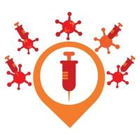 virus with location illustration design.  virus illustration design vector