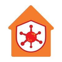 home with virus and shield, pandemic virus  illustration design. vector