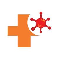 health symbol with virus. pandemic virus illustration design. vector