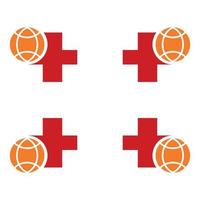 health symbol with globe, pandemic virus illustration design. vector