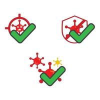 virus with checkmark illustration design. vector