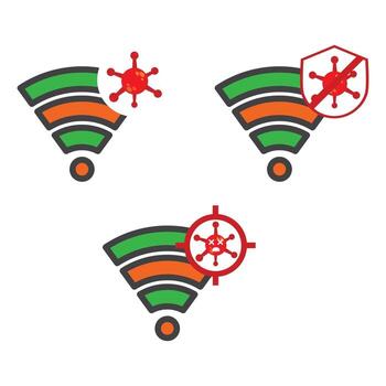 virus with wifi illustration design. data security illustration design vector