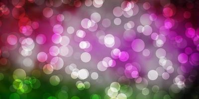 Light Pink, Green vector backdrop with dots.