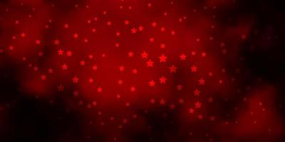 Dark Red vector texture with beautiful stars.