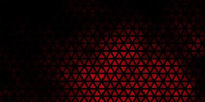 Dark Red vector backdrop with lines, triangles.