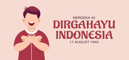 Indonesia independence day celebration greeting card. vector