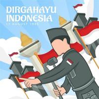 celebración del día de la independencia de indonesia el 17 de agosto. vector