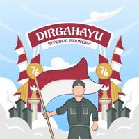 Celebration of Indonesia independence day on August 17. vector