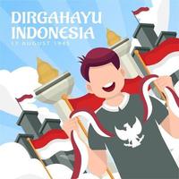 Celebration of Indonesia independence day on August 17. vector