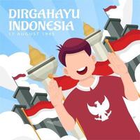 Celebration of Indonesia independence day on August 17. vector