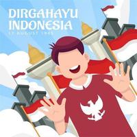 Celebration of Indonesia independence day on August 17. vector