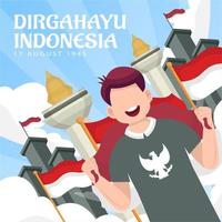 Celebration of Indonesia independence day on August 17. vector