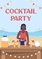 Cocktail party poster flat vector template