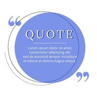 Quote blank frame vector template