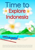 tiempo para explorar la plantilla de folleto de indonesia vector