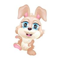 Cute Easter bunny kawaii cartoon vector character