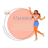 carnaval color plano vector carácter cita