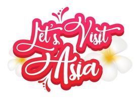 Let's visit Asia flat poster vector template