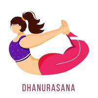 Dhanurasana flat vector illustration